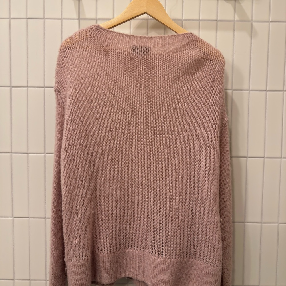 Loose Dusty Rose Knit Sweater - Picture 7 of 8